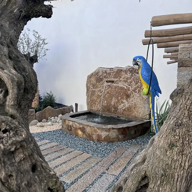 PATIO ALBI FONTAINE GRANDE DALLE ET OPUS GNEISS DU CAROUX EN PLACAGE (2)