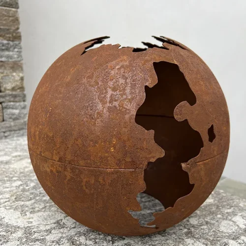 SPHERE CORTEN CRAQUELEE